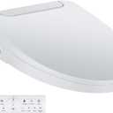 Electric Bidet Toilet Seat, Elongated, Warm Water with Air Dryer, Heated Seat and Slow Close Lid, Front and Rear Wash, LED Nightlight, Wireless Remote, White, 101
