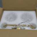 2-Light Gold Brass Bathroom Light Fixture,Wall Sconces,Brushed Gold Vanlity Light Over Mirror,Bathroom Vanity Light with Milk White Glass Flower Shade,E26 Socket(Bulbs Not Included)