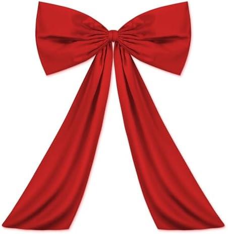 Wavwavw Red Large Bow Decor Big Bow Coquette Birthday Decoration for Room Giant Satin Ribbon Tie for Party Backdrop Wedding Bridal Shower Valentine's Day Wall Hanging Decor (24 x 36 Inches)