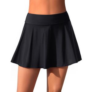 Aqua Eve Women Swim Skirt Tummy Control Swimsuit Skirt High Waisted Bathing Suit Bottom 24W