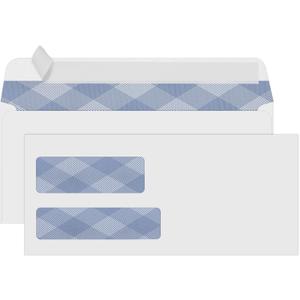 500#9 Double Window Security Envelopes, PANDRI NO.9 Self Seal White Envelopes Designed for Invoices and QuickBooks, Business Statements & Documents - Number 9 Size 3 7/8 Inch X 8 7/8 Inch - 24 LB