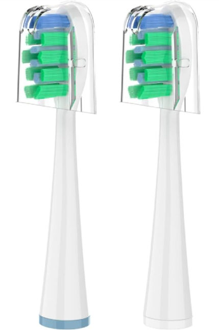 Replacement Brush Heads for Waterpik Sensonic Complete Care Toothbrush, with Covers, Compact, White, 2 Count