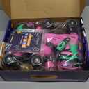 Nattork Adjustable Roller Skates for Kids Boys Girls- Teen Youth Age 4-16 - Cool Racing Car Indoor Outdoor Gift Idea for Birthdays Christmas (Small(9C-12C US), Pink Green)