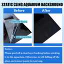 XCNO Aquarium Background Static Cling Black Fish Tank Background Wallpaper Fish Tank Backdrop Vinyl Aquarium Poster Background 51 x 20 in