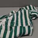 Cicy Bell Womens Casual Striped Bib Overalls Adjustable Straps Straight Leg Jumpsuits Denim Jean Long Rompers Pants (Small, Green)