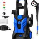 Lusilushy Pressure Washer, Power Washer with 4 Nozzles and Foam Cannon, High Pressure Cleaning Machine for Cars, Driveways, Fences, Patios, Home Cleaning. (Blue)