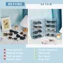 Sintuff 2 Pieces Acrylic Sunglass Organizer Clear Sunglass Holder with 4 Drawers Glasses Organizer for Women Clear Eyeglass Holder Eyewear Display Case Multiple Pair for Glasses Jewelry Watch Storage (White)