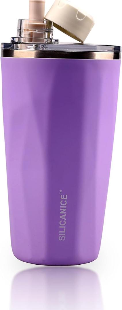 20oz Soft Touch Diamond Tumbler - Double Wall Vacuum Insulated Stainless Steel Coffee Cup | Leak-Resistant Detachable Lid, Cup Holder Friendly, BPA Free Dishwasher Safe, Thoughtful Gift for Women