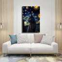 Fyzuf Cat Wall Art Oil Painting On Canvas Poster Cute Cat Cubism Colorful Cute Cats Aesthetic Room Decor Bedroom Bathroom Unframe-style12x18inch(30x45cm)