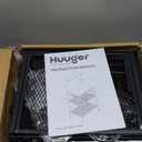 Huuger 4-Tier Bakers Rack with Reversible Power Outlet, 23.6 Inch Microwave Stand, Kitchen Coffee Bar, with Top Shelf, 6 S Hooks, Grey (Charcoal Gray)