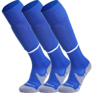 APTESOL Knee High Soccer Socks (1/3/5 Pair) Team Sport Cushion Athletic Socks for Kids Youth Adult