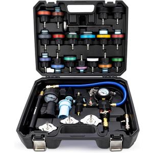 Mishimoto MMTL-CPT-28 Coolant Pressure Tester and Vacuum Refill Kit, 28-Piece Universal Fit, Black