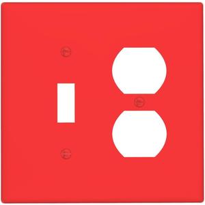 Red 2 Gang Single Toggle/Double Duplex Combo Outlet Light Switch Cover Electric Decorative Combination Device Switch Face Wall Plate