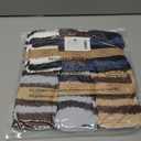 LINEMIN Mens Fuzzy Socks Cozy Fluffy Winter Warm Slipper Socks Microfiber Soft Home Sleeping Socks 5/6 Pairs (One Size, Blue/Brown/Black/Grey Stripe)