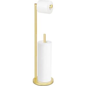 Toilet Paper Holder Stand,Toilet Paper Holder Free Standing,Gold Toilet Stand Holder for 4 Rolls,Toilet Paper Storage by Bathth