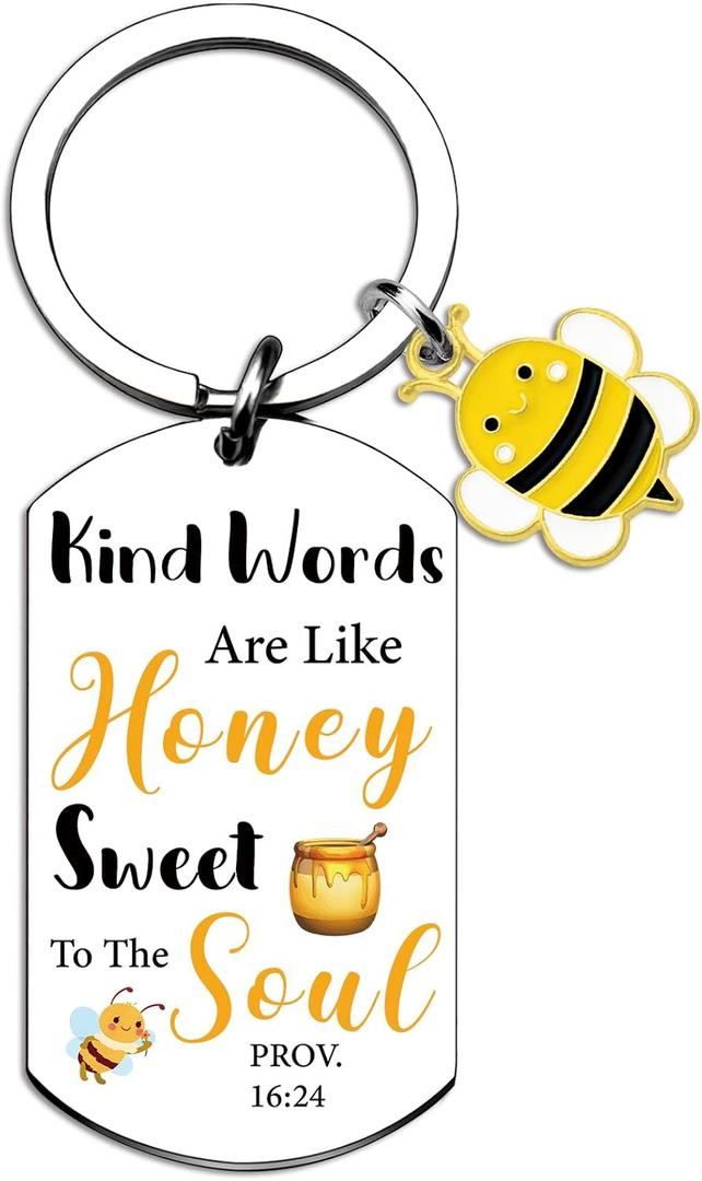 Bee Keychain Gifts For Women Friendship Bee Themed Gifts For Women Men Inspirational Motivational Keychain Gifts For Women