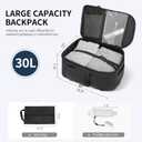 Carry on Travel Backpack, Flight Approved Personal Item Bag for Men Women, Door Lock, USB A/C Port, Shoe Bag, Fits 16" Laptop, Black