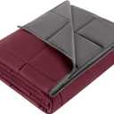 CYMULA Weighted Blanket Kids 7 Pounds (40''*60'' Throw Size) - Cooling Breathable Children Heavy Blankets Summer Winter - Ultra Microfiber Soft Comfort with Glass Beads - Gifts for Boys/Girls (Blck & Red)