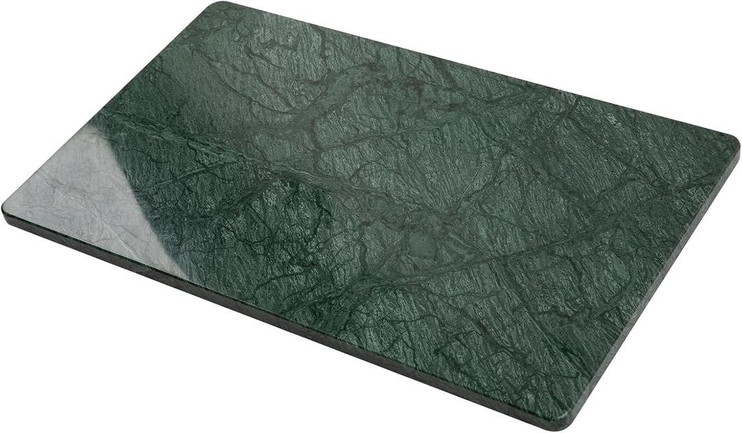Natural Medium Green Marble Pastry and Cutting Board, 12x20x0.6 Inch, Heavy for Dough Chocolate, Pack of 1