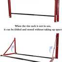ROBLOCK Folding Tire Wheel Rack Wall Mount Multi-Tire Spare Carriers Garage (32"-48") x 22" x 22", Red
