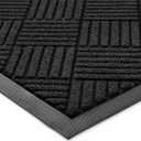 Front Door Mat, Heavy Duty Indoor Outdoor Doormat, 72 x 48 Low Profile Outdoor Mats for Home Entrance, Stain and Fade Resistant Welcome Mat Ideal for High Traffic Area, Diamond Black