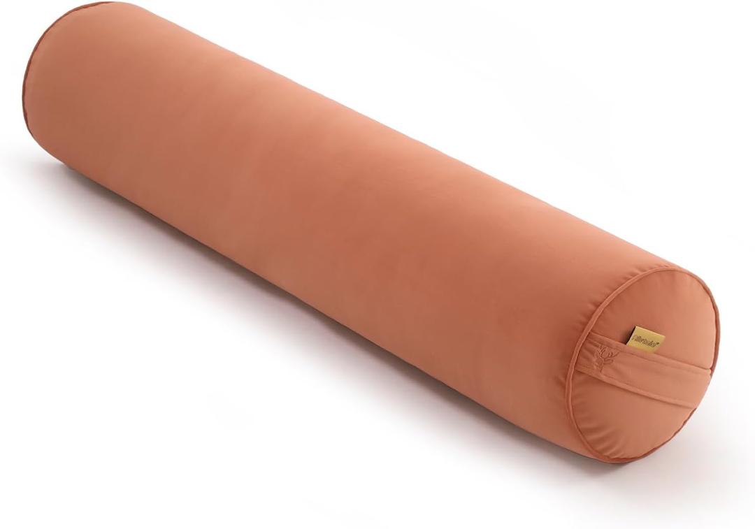 Body Pillow for Adults,Long Round Pillow,Big Cylindrical Pillow,Large Full Bolster Pillows for Side Sleepers (Amber Orange, 39.37"*7.87")