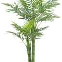 Artificial Golden Cane Palm Tree - 4FT Realistic Faux Plants Indoor with Weighted Pot, Tropical UV Resistant Fake Palm Tree for Home Bedroom Living Room Office Patio Pool Decorations Outdoor Palm Tree