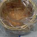 Small Round Natural Woodchip Wooden Decorative Storage Basket with Handle 5.5" Dia x 3.85" H