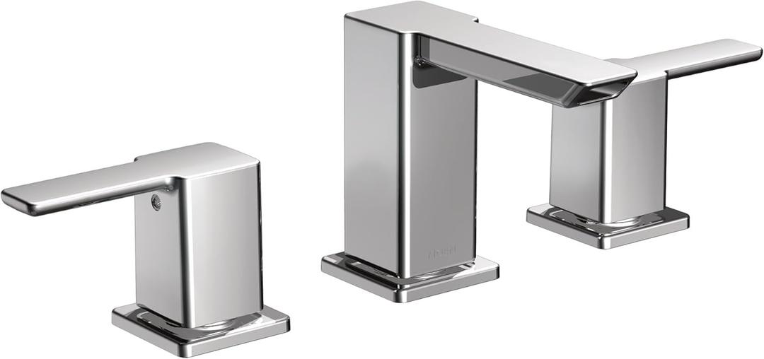 Moen 90 Degree Chrome Two-Handle 8 in. Widespread Bathroom Faucet Trim Kit, Valve Required, TS6720