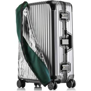 Transparent PVC Suitcase Cover, No Disassembly Required Clear Luggage Protector Suitcase Cover (30, Green)