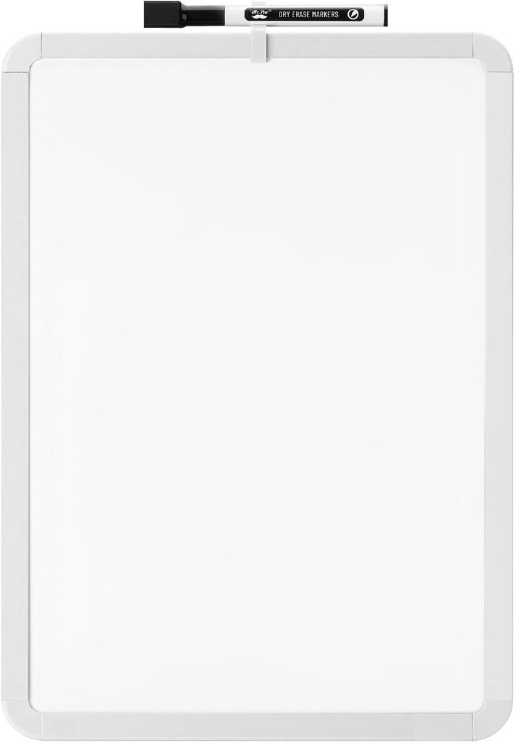 Mr. Pen- Dry Erase Board, 12 x 16 with a Black Dry Erase Marker, White Frame, White Board for Students, Back to School Supplies