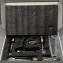 BWE Black and Gold Widespread Bathroom Faucet 3 Hole 8 Inch 2 Handles Commercial Bathroom Sink Faucet with Brass Pop Up Drain Stopper and Supply Lines Bath Vanity Lavatory Mixer Tap