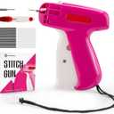 Stitch GunStitch Gun for ClothesStitch Gun with Micro NeedleStithcy Clothing with HandheldIncludes 2 All-Steel Needles1 Scissor1500 Black & 1500 White Micro FastenersEasy to Play or Use (2800)