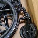 Medline Comfortable Folding Wheelchair with Swing-Back Desk-Length Arms and Swing-Away Footrests, 20W x 16D Seat