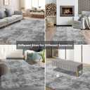 Shag Area Rugs for Bedroom Living Room,8X10 Ultra Soft Fluffy Area Rugs for Dorm, Indoor Carpet Nursery Rugs for Kids Girls Room Home Decor,Tie-Dye Grey