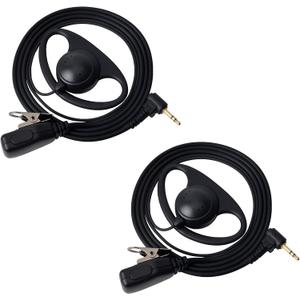 UAYESOK 2.5mm Walkie Talkie Earpiece with Mic PTT, 1 pin D Shape Headset for Motorola Talkabout T200 T200TP T260 T402 T460 T465 T600 T800 T6500 MR350R MS350R Two Way Radio(2 Pack)
