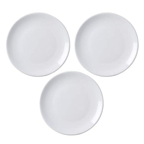 MBBITL Porcelain Appetizer Plates Set of 3, 5 Inch White Dessert Salad Plates, Small Dinner Plates for Sides Snack Sauce, Kitchen Ceramic Serving Dishes