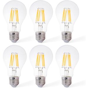 BlueStars 12V LED Light Bulb 6W 600Lm A19 E26 Base, Low Voltage 12-24V AC/DC 60W Equivalent, Warm White 2700K, Ideal for Off-Grid Solar Battery Systems, RVs, Marine Lighting, 6 Packs