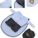 DAUERHAFT Funny Costumes Pet Suit, Cute and Adorable Pet Mail Carrier Costume Hoodie Coat for Birthdays Role Playing for Christmas Halloween(L)