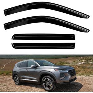 4PC Rain Guards for 19-23 Hyundai Santa Fe Window Visors for SEL Limited SE Calligraphy Deflectors Sun Shades Vent Tape On Out Channel