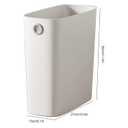 Small Trash Can, Slim Garbage Can Plastic Waste Basket Rectangular Wastebaskets for Narrow Spaces Bedroom Garbage Container Bin for Bathroom Kitchen Office White
