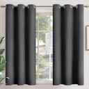 YoungsTex Blackout Curtains 48 Inches Length for Short Window - Dark Grey Thermal Insulated Drapes with Grommet Room Darkening Privacy for Bathroom Bedroom, 2 Panels, 42 x 48 Inch