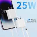 25W iPhone Charger, 2 Pack 25W PD USB C Wall Fast Charger Adapter with 2 Pack 10FT Long Type C to Lightning Cable Compatible with iPhone 14 13 12 11 Pro Max XR XS X,iPad