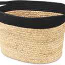 Whitmor Medium Braided Tote, Black & Tan (Pack of 3)