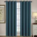 H.VERSAILTEX Blackout Curtain for Living Room Thermal Insulated Window Treatment Curtain Extra Long 96 inch Length Energy Saving Solid Grommet Top Blackout Drape, One Panel, Dark Teal, 52" W x 96" L