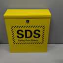 Zonon Wall Mount SDS Storage Cabinet for Safety Data Sheets, Locking Steel Binder Box for Workplace Chemical Compliance Documents, Yellow Industrial SDS Holder for Lab Factory Warehouse