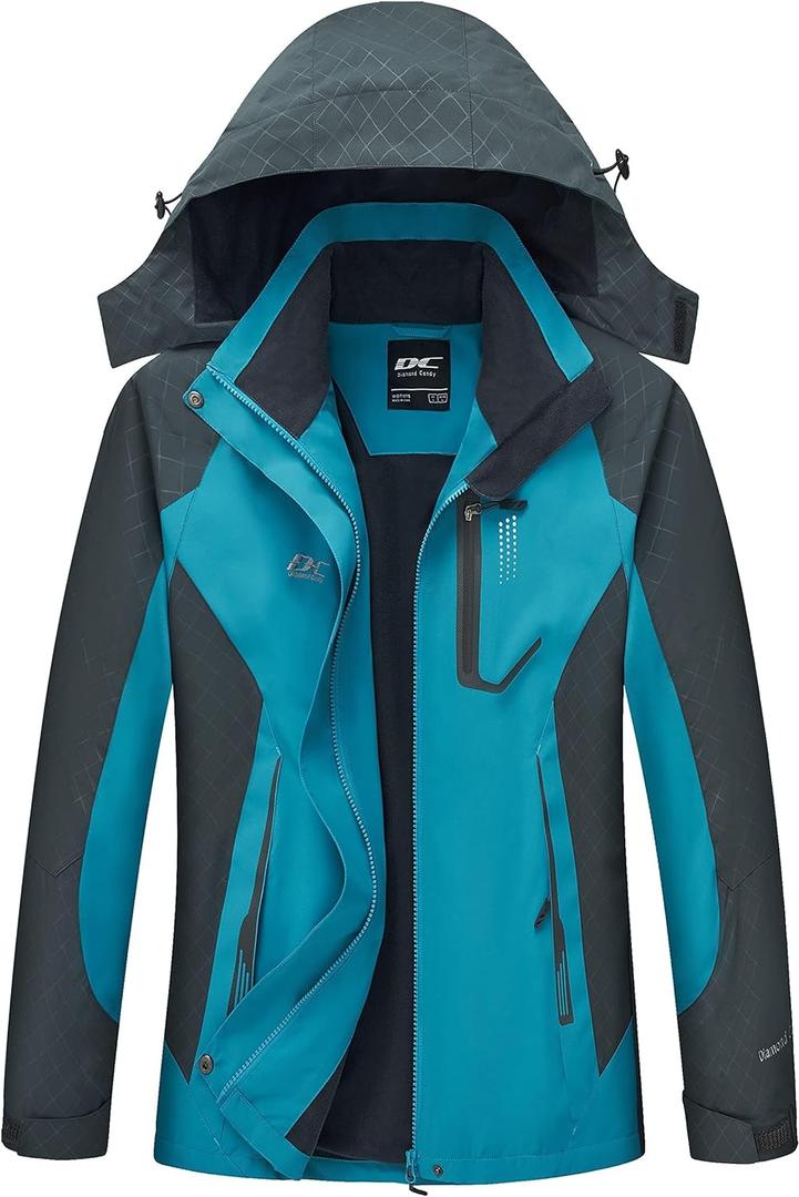 Diamond Candy Women's Lightweight Waterproof Rain Jacket with Hood for Hiking, Travel and Rainy Days (XS)