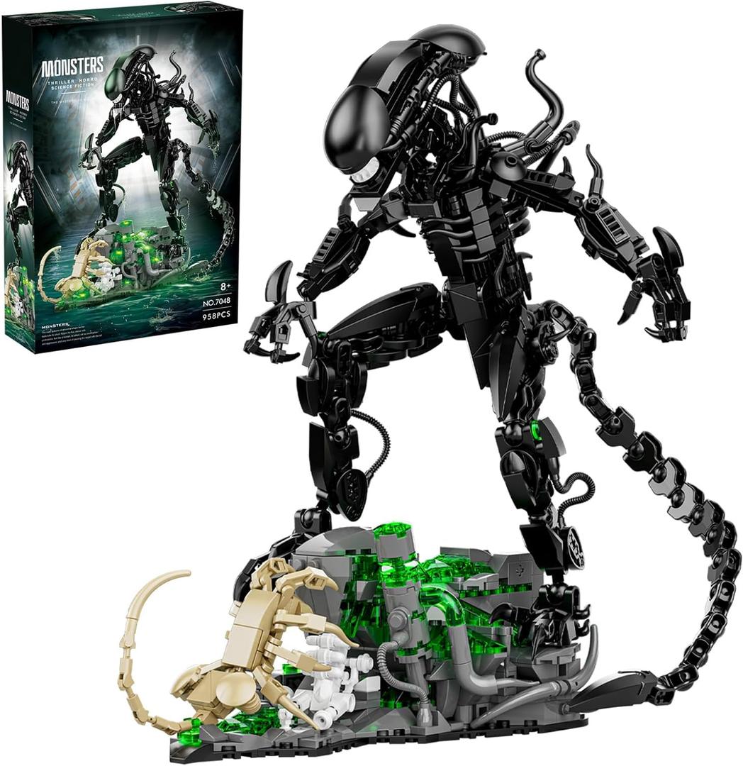Xenomorph Action Figure Building Set Compatible with Lego Set for Adult Horror Gifts for Fans Birthday Christmas for Boys Girls Age 8-958 Pcs