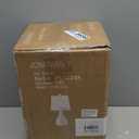 JONATHAN Y 20.5" Seashell Coastal Mini LED Table Lamp for Living Room Office, White Linen Drum Shade, Modern Mother of Pearl Bedside Nightstand Lamp, LED Bulb Included JYL1024A