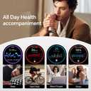 Smart Watches for Men/Women,1.27" HD Fitness Watch Answer/Make Call, Heart Rate/Sleep/SpO2Round Smart Watch for iPhone/Samsung/Android,IP68 Waterproof110+ Sport Mode-Black(2 Bands)